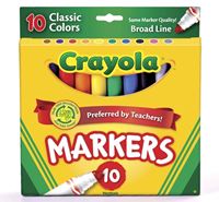 图片 Crayola绘儿乐 10色粗/细头画笔无毒水彩笔58-7722/58-7726