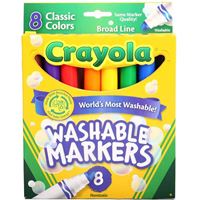 图片 Crayola 绘儿乐8色可水洗粗头水彩笔经典色58-7808