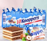 图片  德国Knoppers进口牛奶巧克力榛子威化饼干10连包